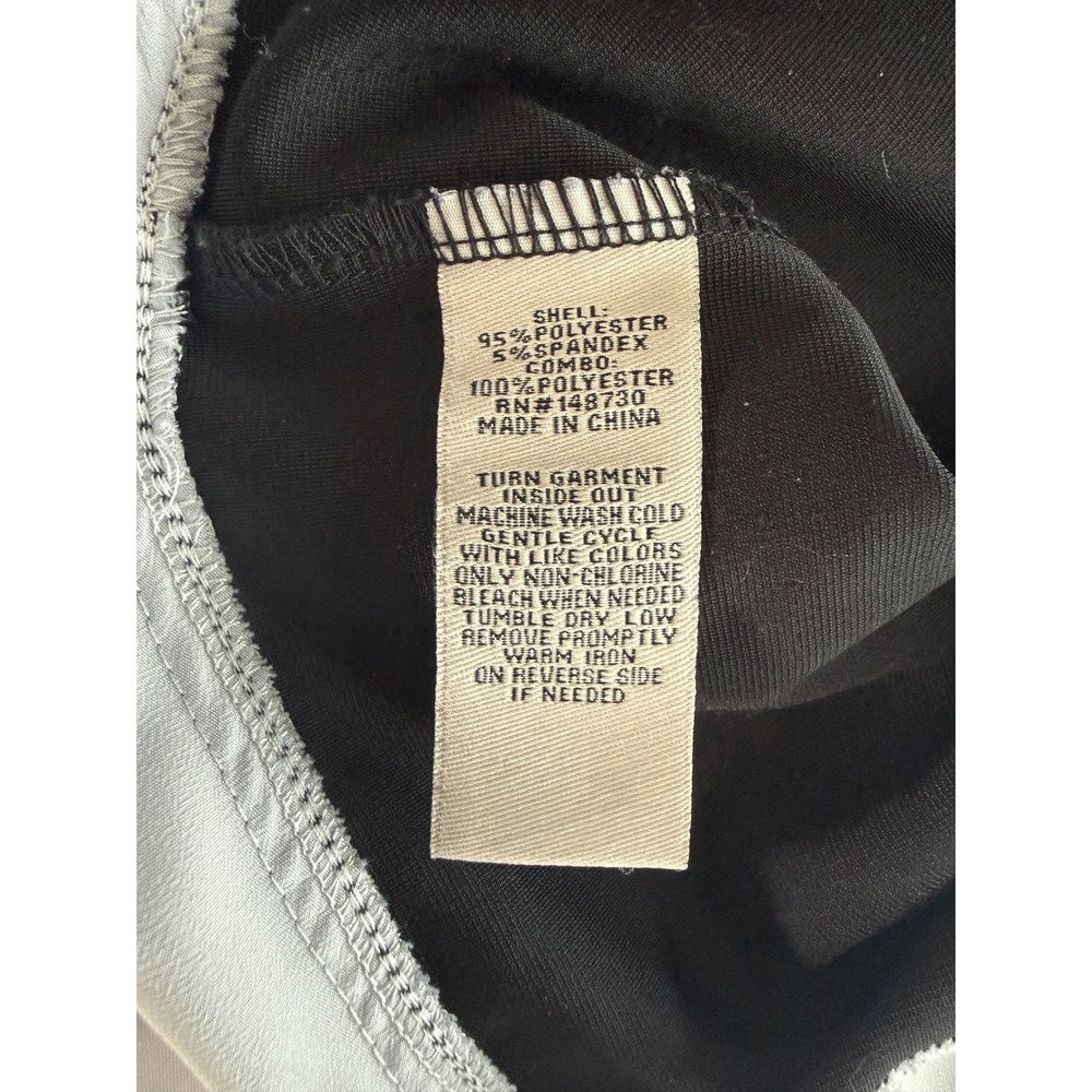 ECI New York Womens XL Black White Layered Peter Pan Collar Short Sleeve Top - Picture 9 of 10